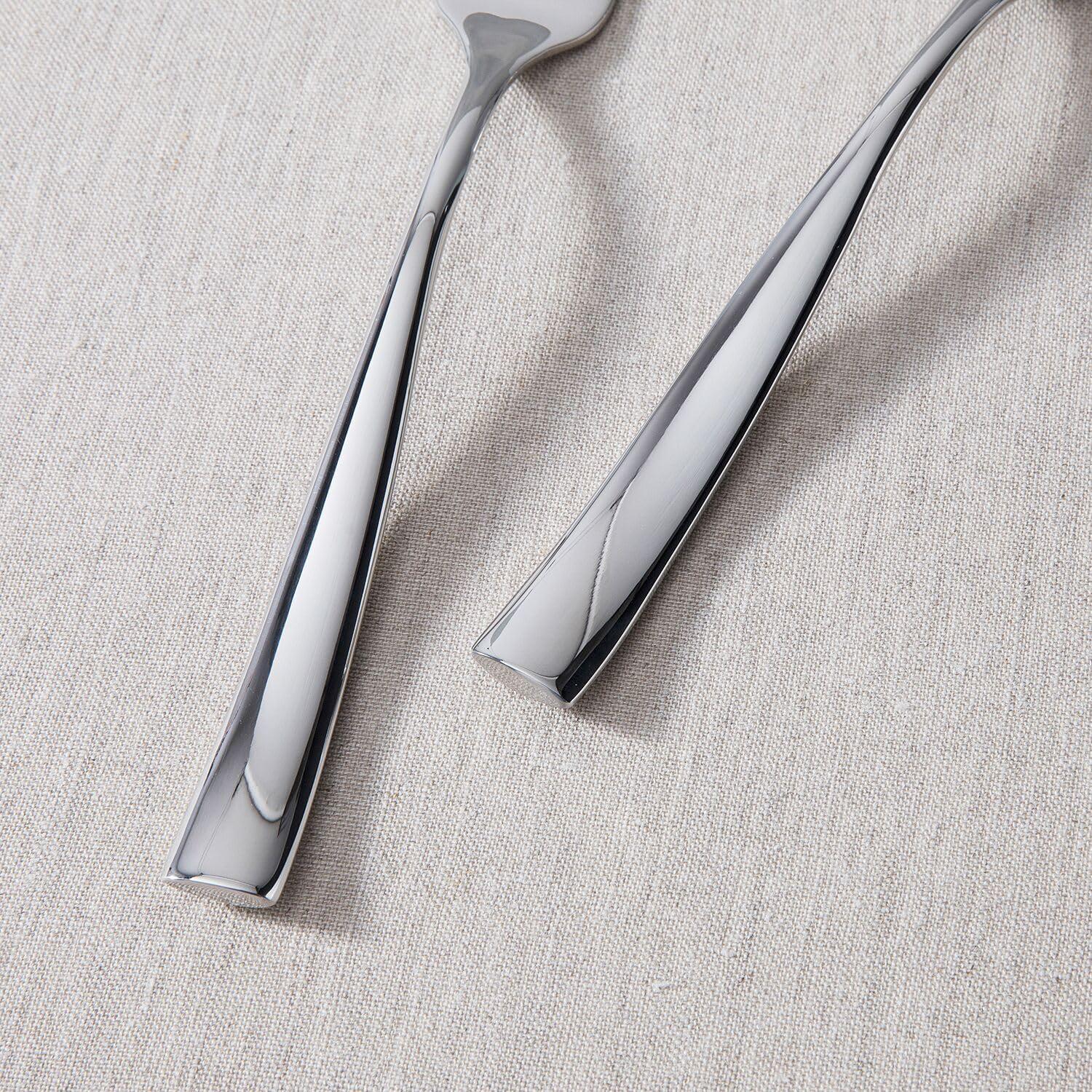 Fortessa Lucca Faceted 18/10 Stainless Steel Flatware Serving Spoon, 9-Inch(Lucca) - view 6