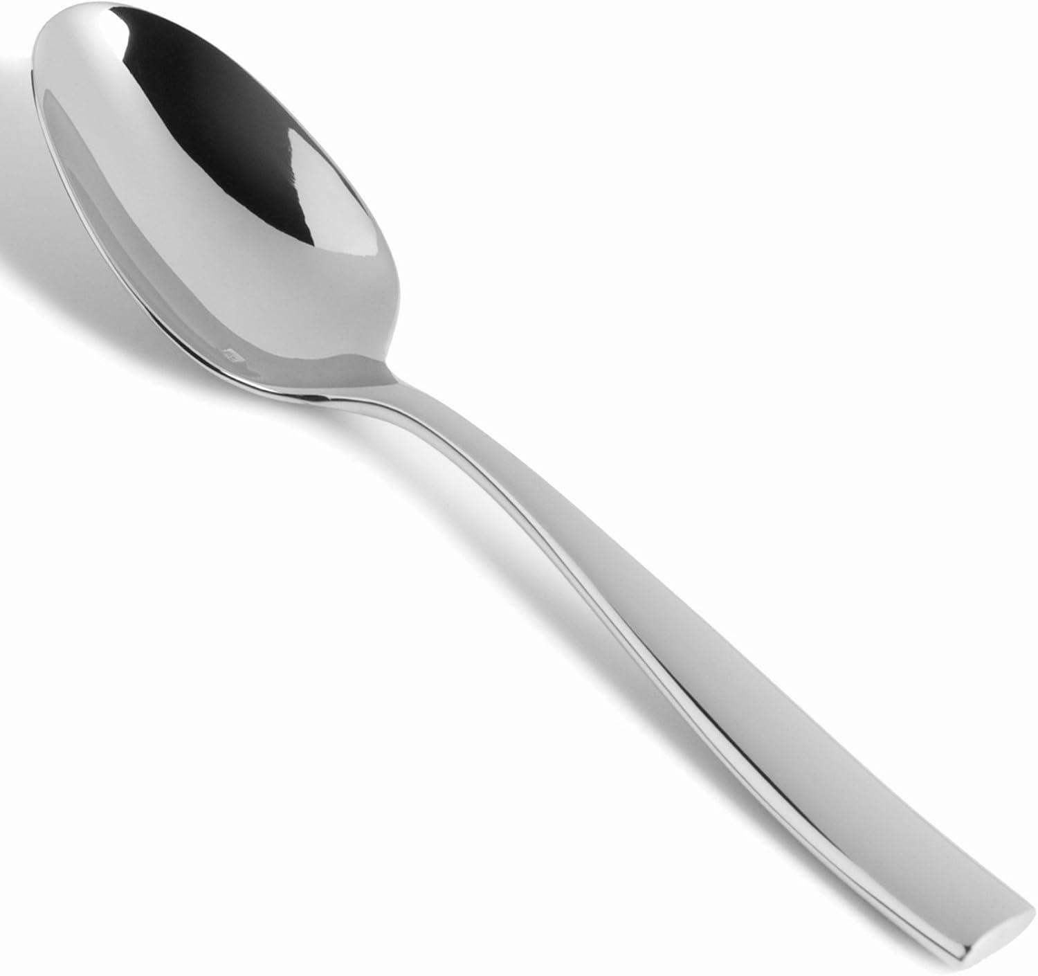 Fortessa Lucca Faceted 18/10 Stainless Steel Flatware Serving Spoon, 9-Inch(Lucca) - view 7