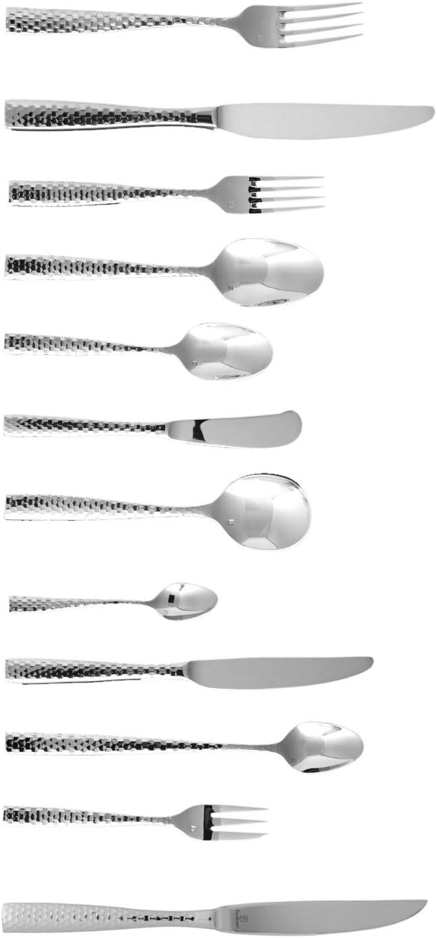 Fortessa Lucca Faceted 18/10 Stainless Steel Flatware Serving Spoon, 9-Inch(Lucca Faceted) - view 4