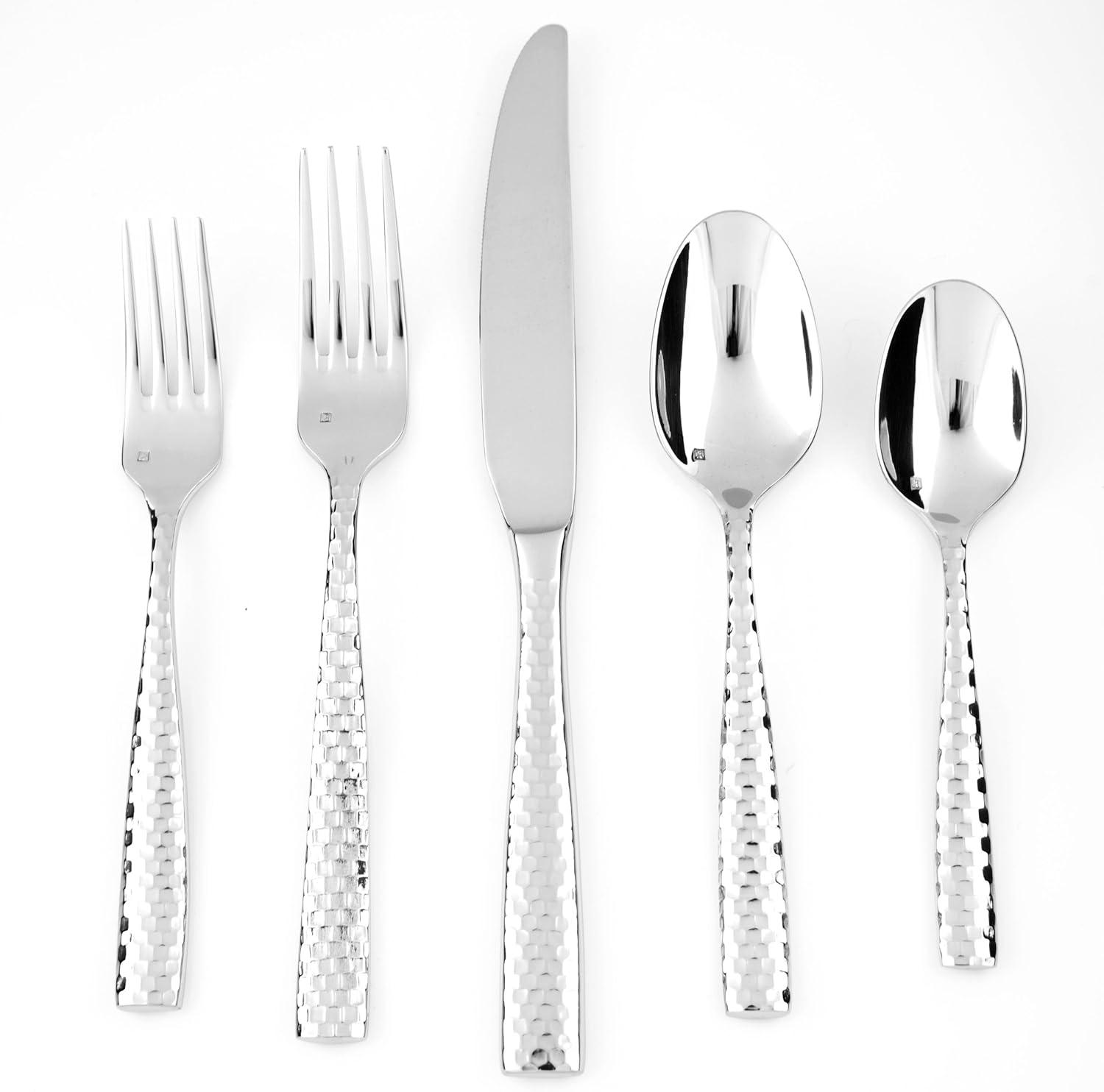 Fortessa Lucca Faceted 18/10 Stainless Steel Flatware Serving Spoon, 9-Inch(Lucca Faceted) - view 5