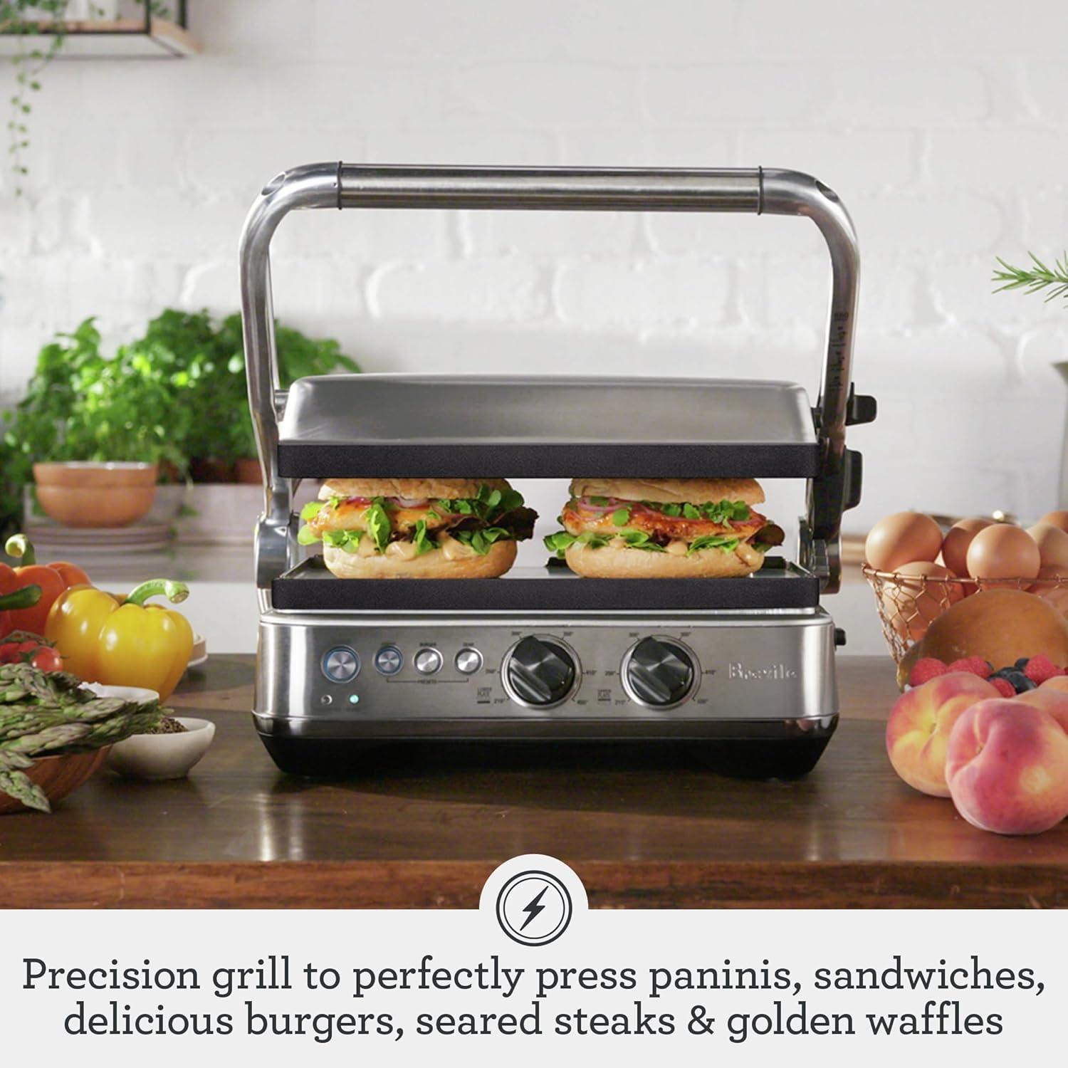 Breville BGR700BSS Sear and Press Grill, Brushed Stainless Steel - view 2