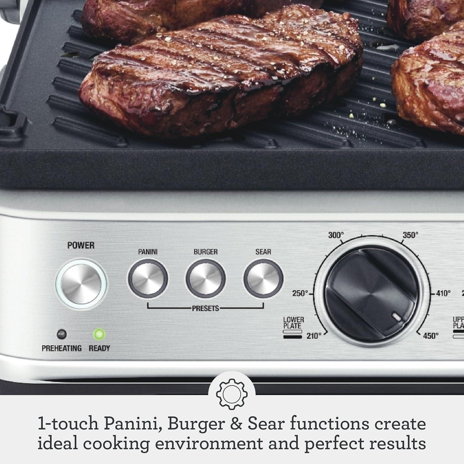 Breville BGR700BSS Sear and Press Grill, Brushed Stainless Steel - view 4