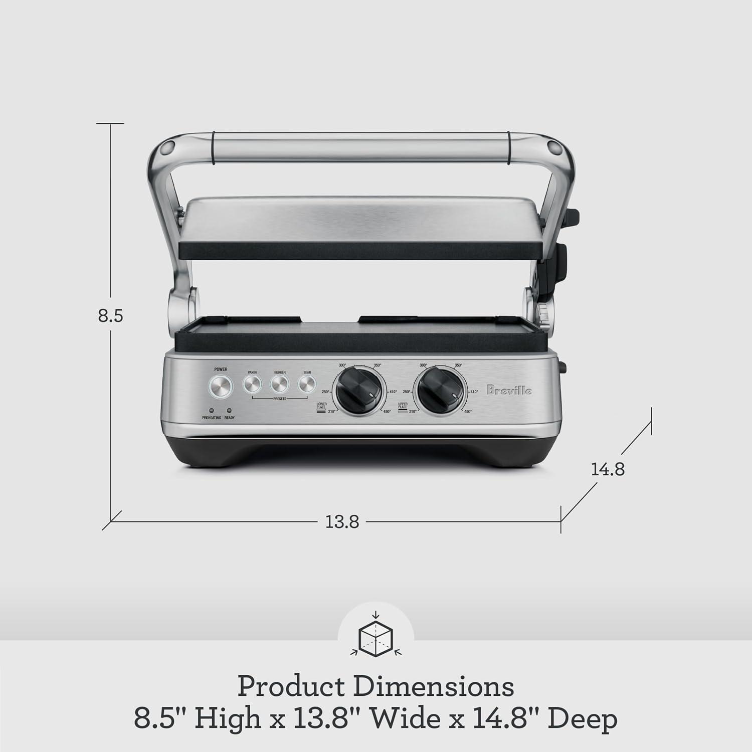 Breville BGR700BSS Sear and Press Grill, Brushed Stainless Steel - view 7