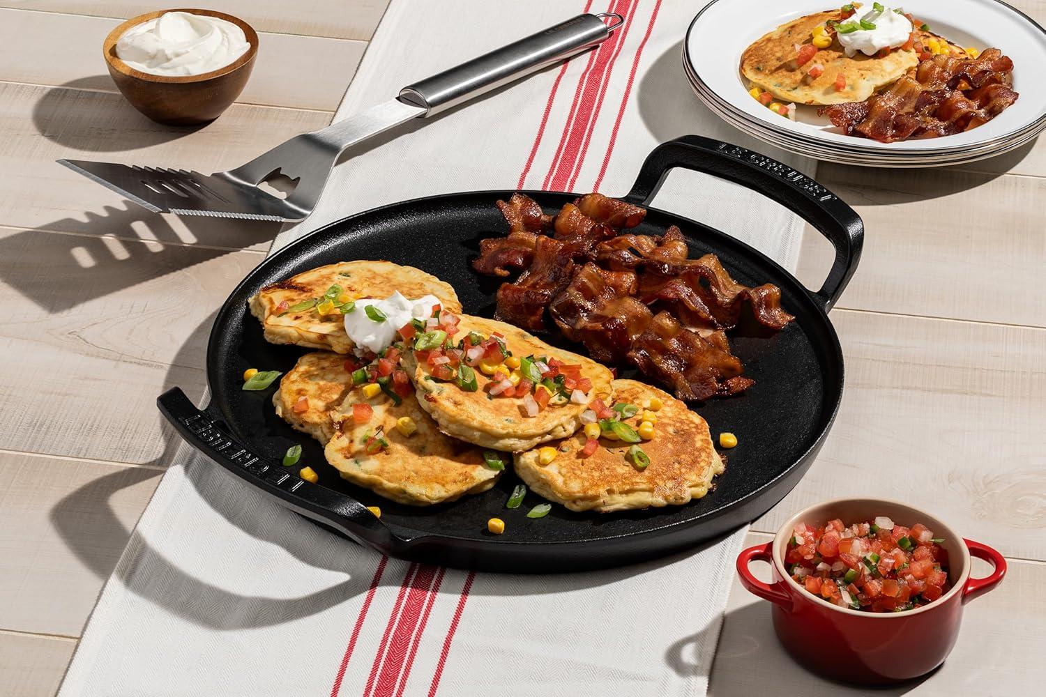 Le Creuset Alpine Outdoor Collection Enameled Cast Iron Square Grill Basket, 12″(Pizza Pan) - view 7