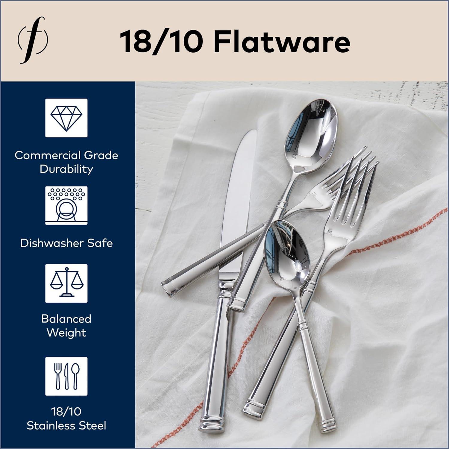 Fortessa Bistro 18/10 Stainless Steel Flatware Serving Spoon, 8.9-Inch,Silver(20-Piece) - view 2