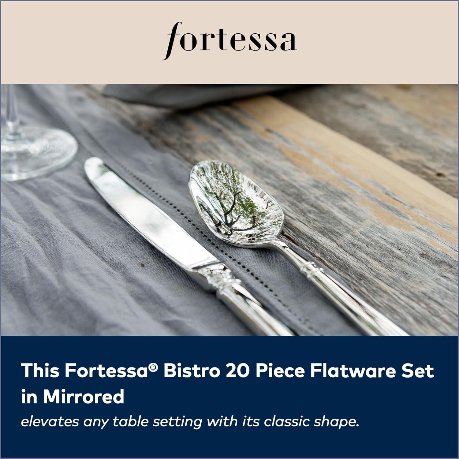 Fortessa Bistro 18/10 Stainless Steel Flatware Serving Spoon, 8.9-Inch,Silver(20-Piece) - view 3
