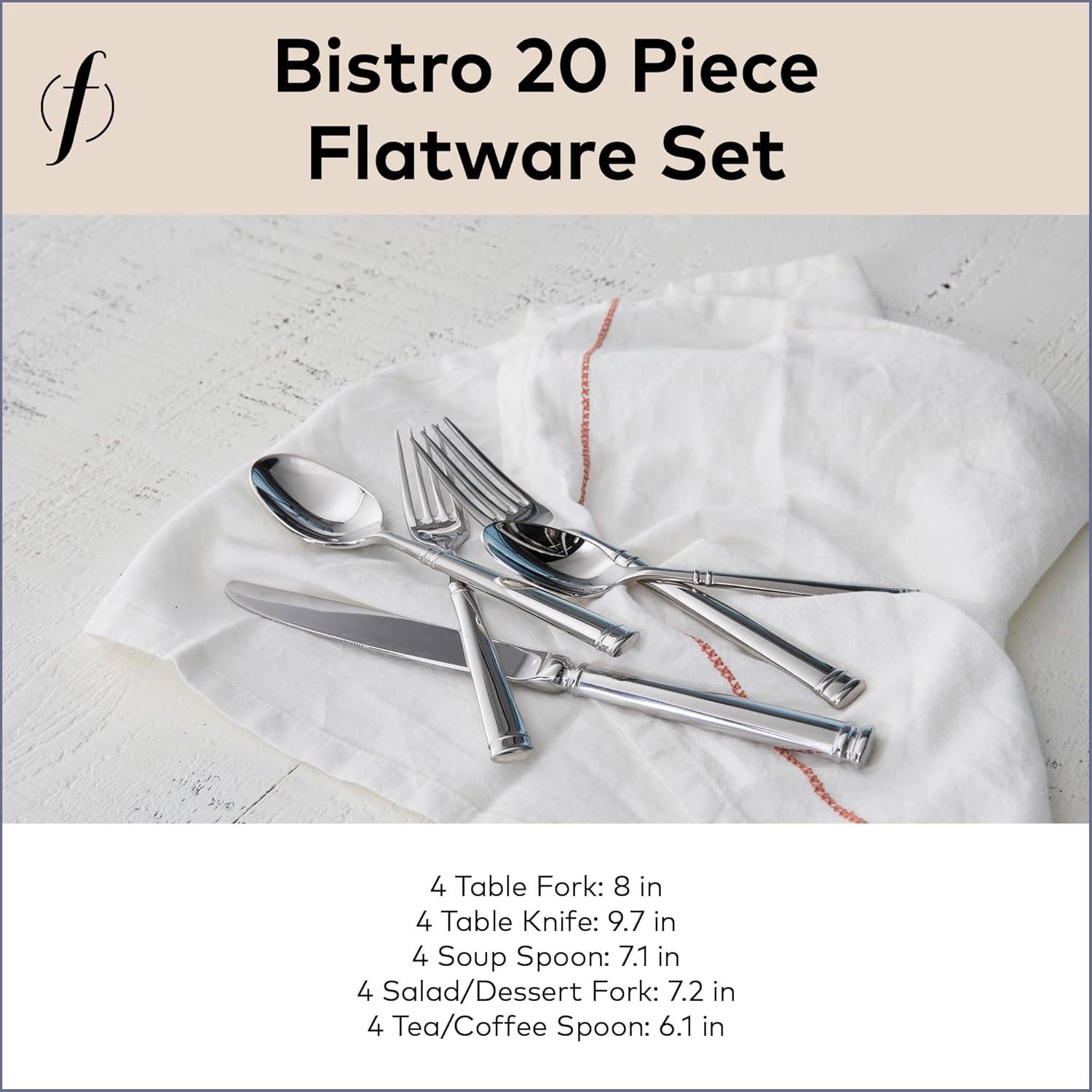 Fortessa Bistro 18/10 Stainless Steel Flatware Serving Spoon, 8.9-Inch,Silver(20-Piece) - view 5