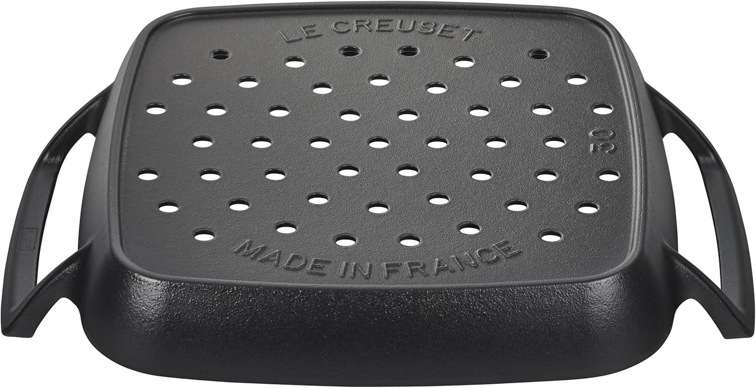 Le Creuset Alpine Outdoor Collection Enameled Cast Iron Square Grill Basket, 12″(Grill Basket) - view 2