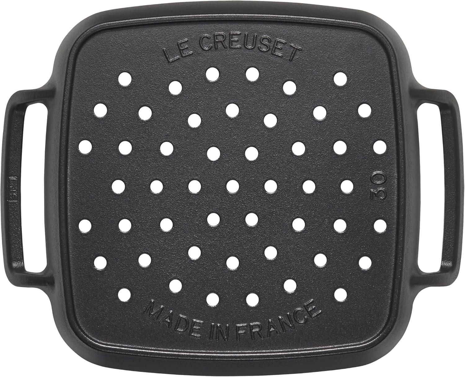 Le Creuset Alpine Outdoor Collection Enameled Cast Iron Square Grill Basket, 12″(Grill Basket) - view 3