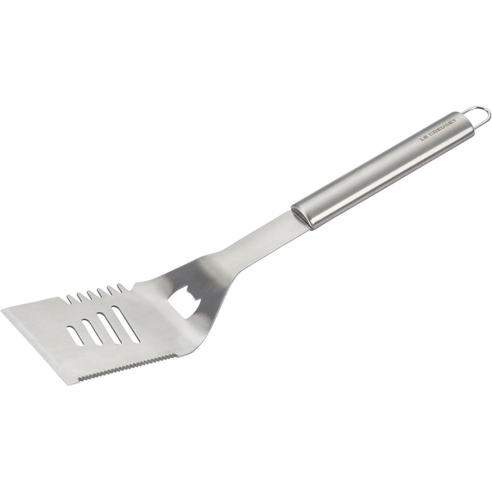 Le Creuset Stainless Steel Outdoor Slotted Turner, 17.5″(Turner)