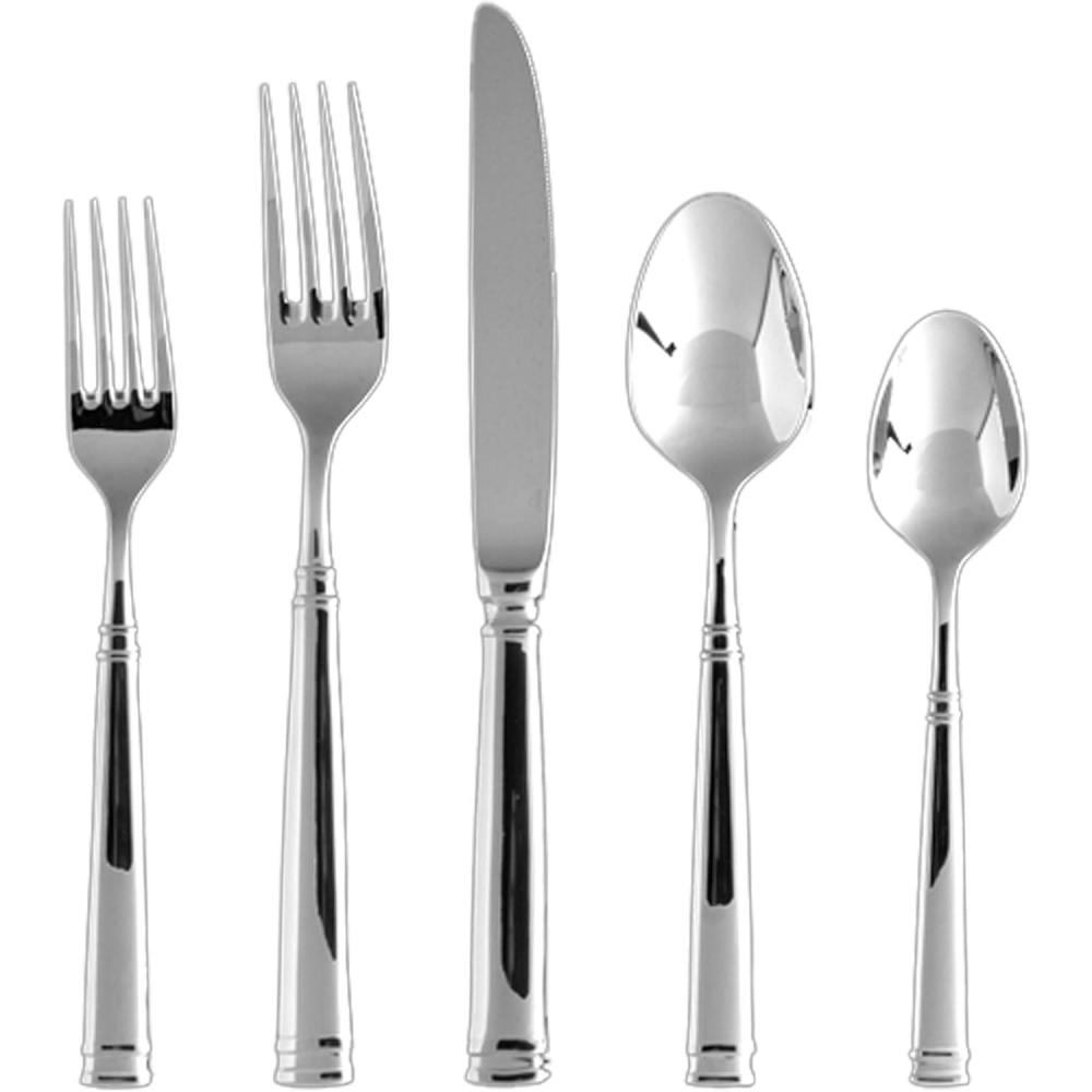 Fortessa Bistro 18/10 Stainless Steel Flatware Serving Spoon, 8.9-Inch,Silver(5-Piece) - view 2