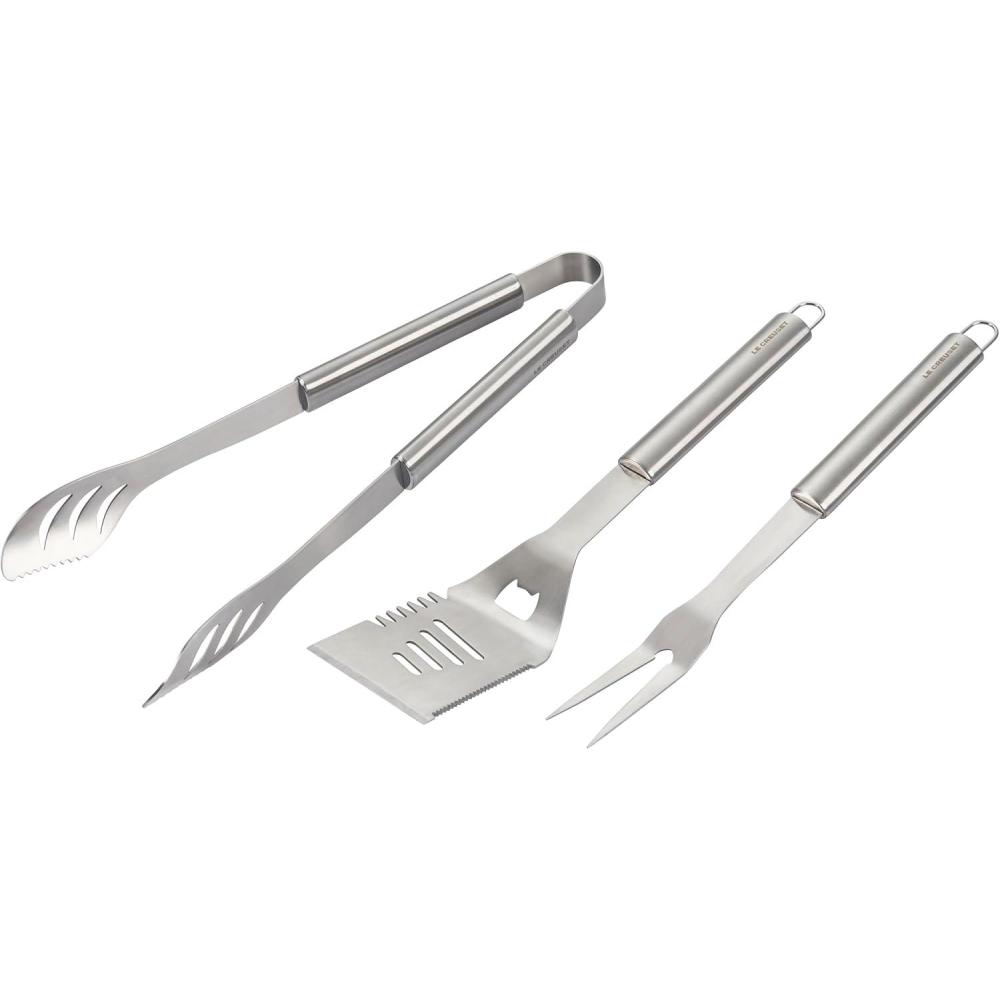 Le Creuset Stainless Steel Outdoor Slotted Turner, 17.5″(3-Piece Set)