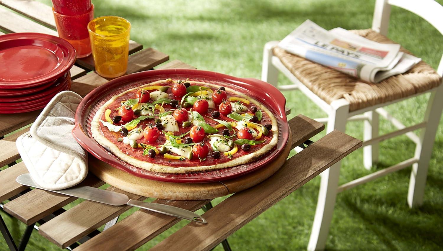 Emile Henry 14″ Large Pizza Stone | Charcoal(Burgundy) - view 3