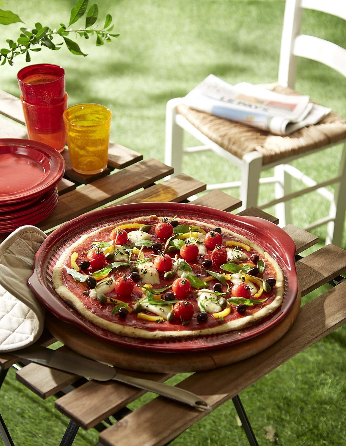 Emile Henry 14″ Large Pizza Stone | Charcoal(Burgundy) - view 4