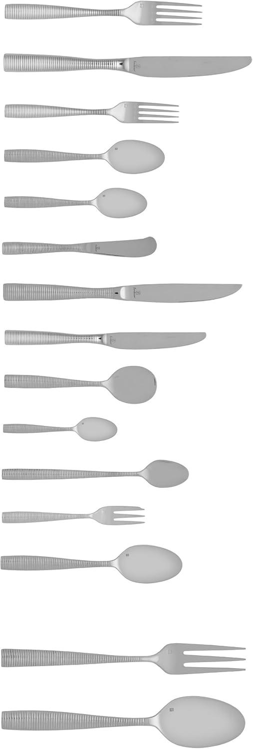 Fortessa Lucca Faceted 18/10 Stainless Steel Flatware Serving Spoon, 9-Inch(Ringo) - view 5