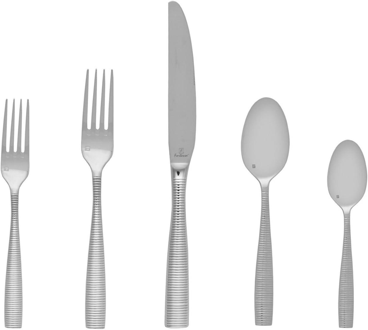 Fortessa Lucca Faceted 18/10 Stainless Steel Flatware Serving Spoon, 9-Inch(Ringo) - view 7