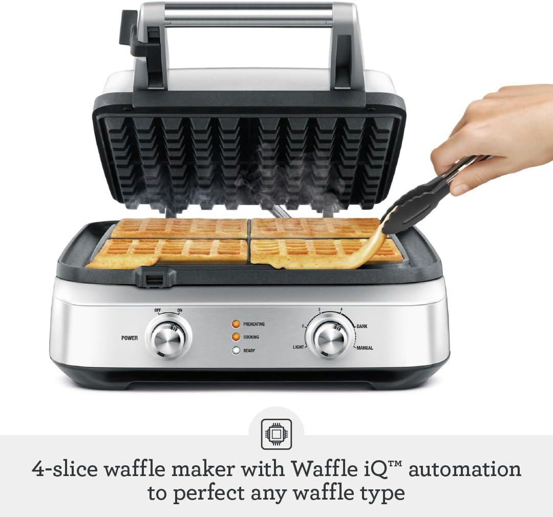 Breville Smart Waffle Maker BWM604BSS, 4 Slice - view 2