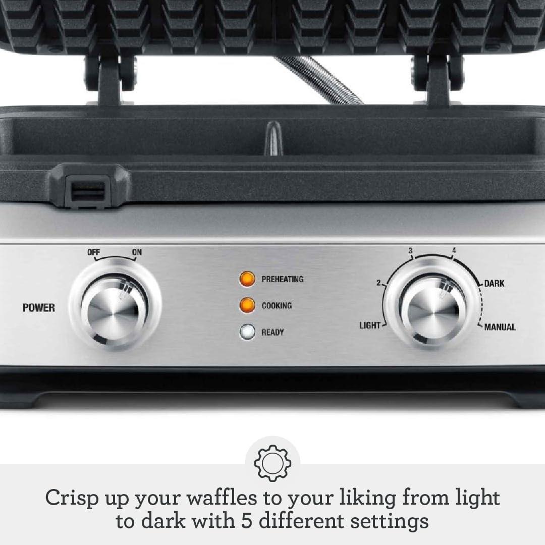 Breville Smart Waffle Maker BWM604BSS, 4 Slice - view 3