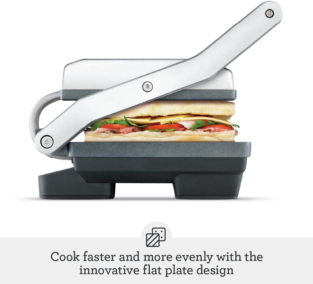 Breville BSG520XL Panini Duo Nonstick Sandwich Maker Press, 2 Slice, Brushed Stainless Steel - view 3