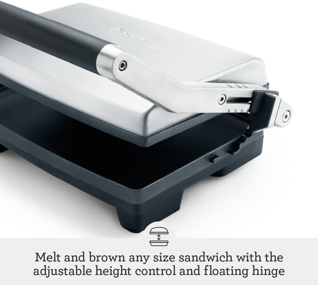 Breville BSG520XL Panini Duo Nonstick Sandwich Maker Press, 2 Slice, Brushed Stainless Steel - view 5