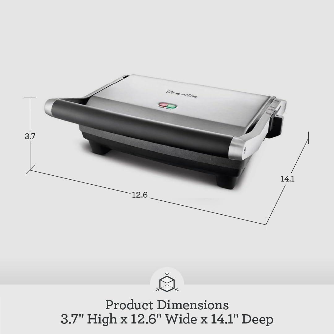 Breville BSG520XL Panini Duo Nonstick Sandwich Maker Press, 2 Slice, Brushed Stainless Steel - view 6
