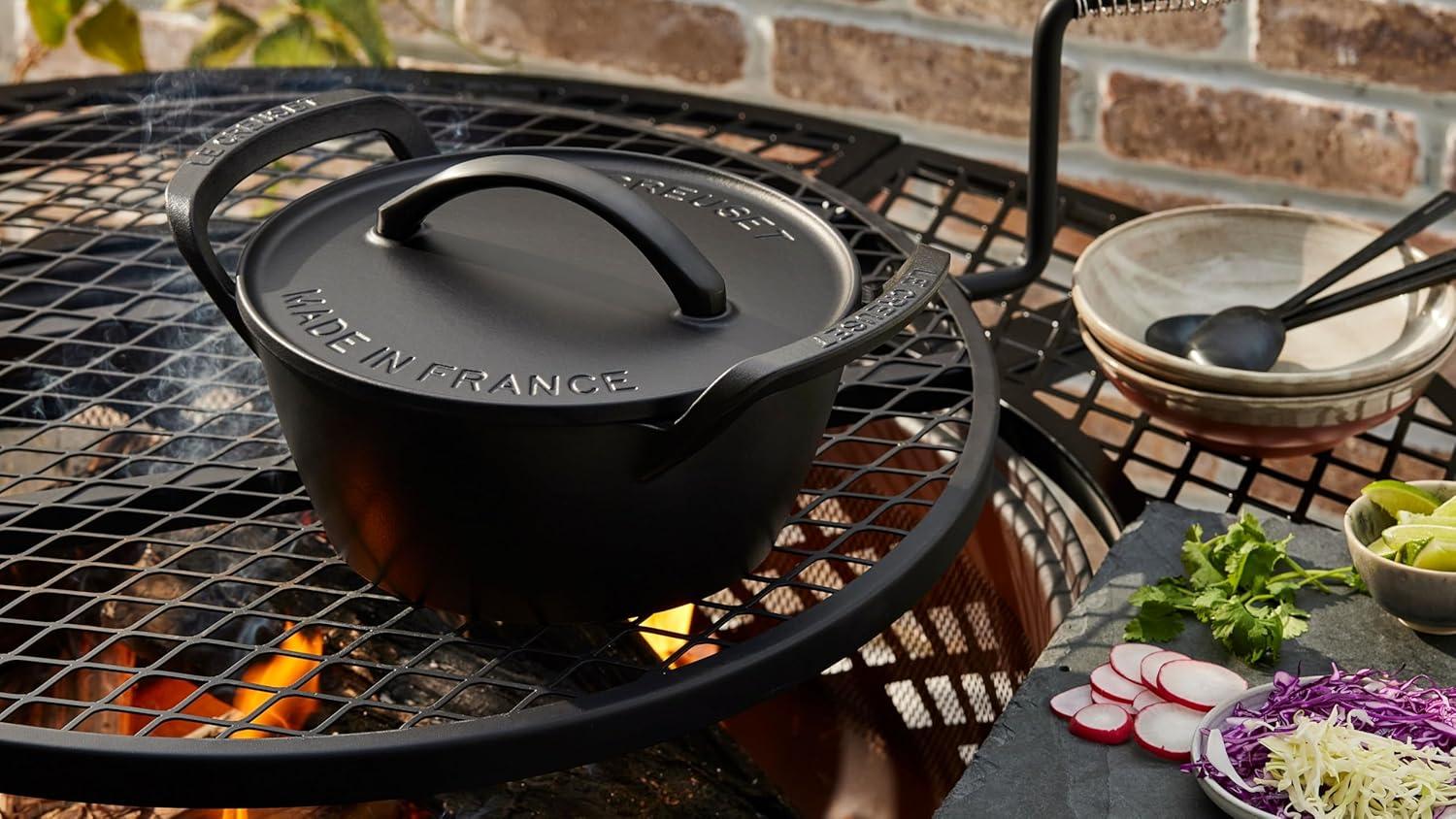 Le Creuset Alpine Outdoor Collection Enameled Cast Iron Square Grill Basket, 12″(Dutch Oven) - view 5
