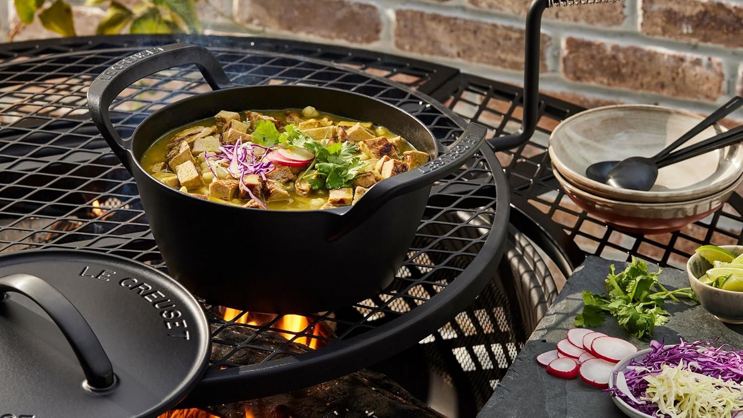 Le Creuset Alpine Outdoor Collection Enameled Cast Iron Square Grill Basket, 12″(Dutch Oven) - view 6