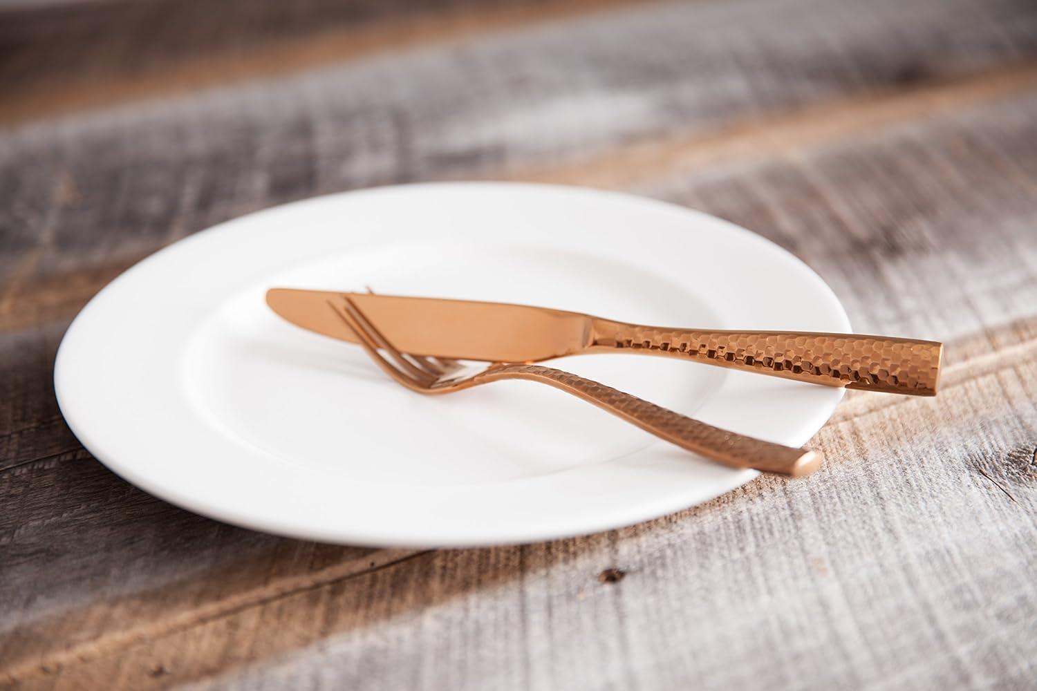Fortessa Lucca Faceted 18/10 Stainless Steel Flatware Serving Spoon, 9-Inch(Lucca Faceted Rose Gold) - view 3
