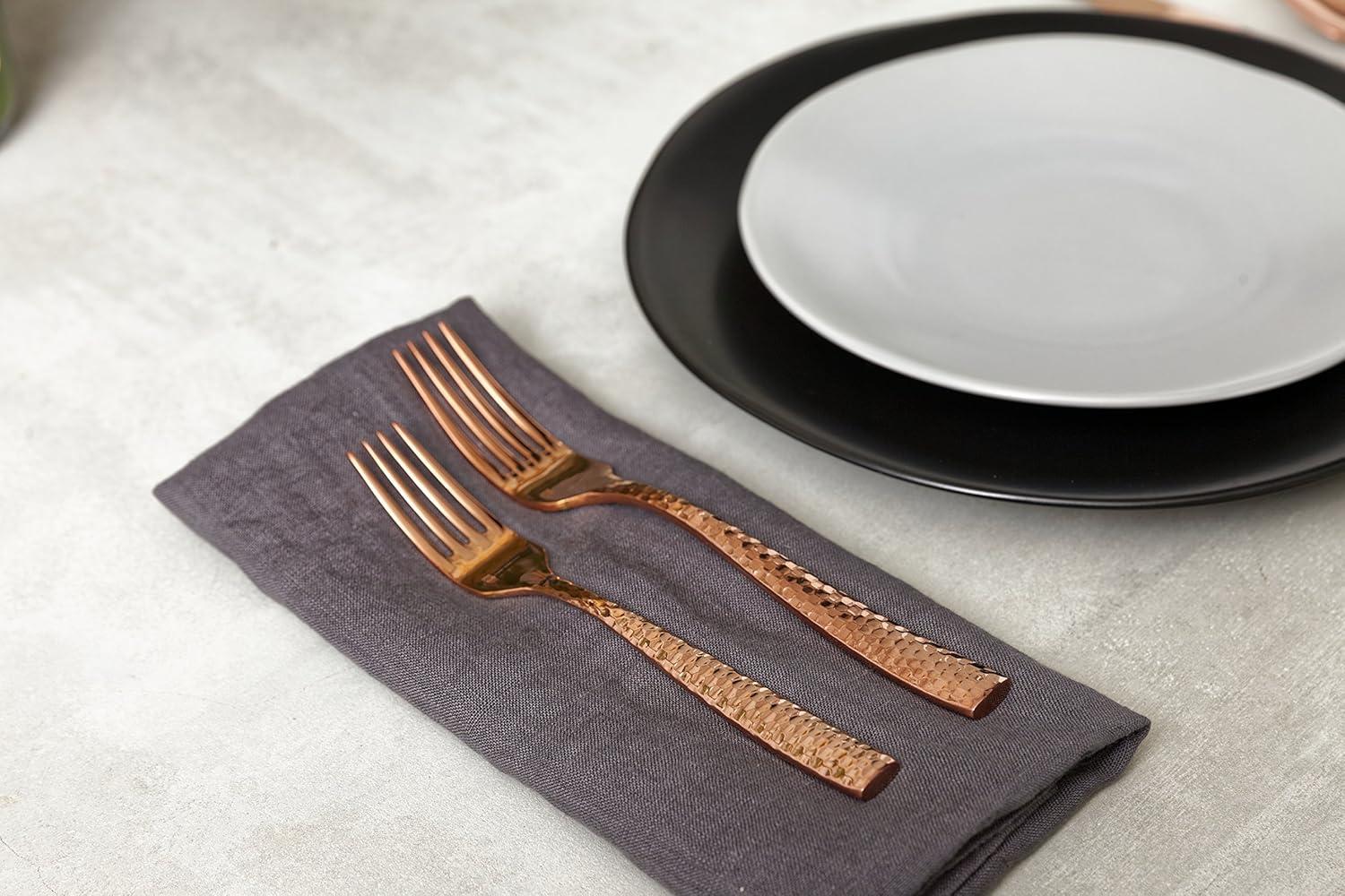 Fortessa Lucca Faceted 18/10 Stainless Steel Flatware Serving Spoon, 9-Inch(Lucca Faceted Rose Gold) - view 6