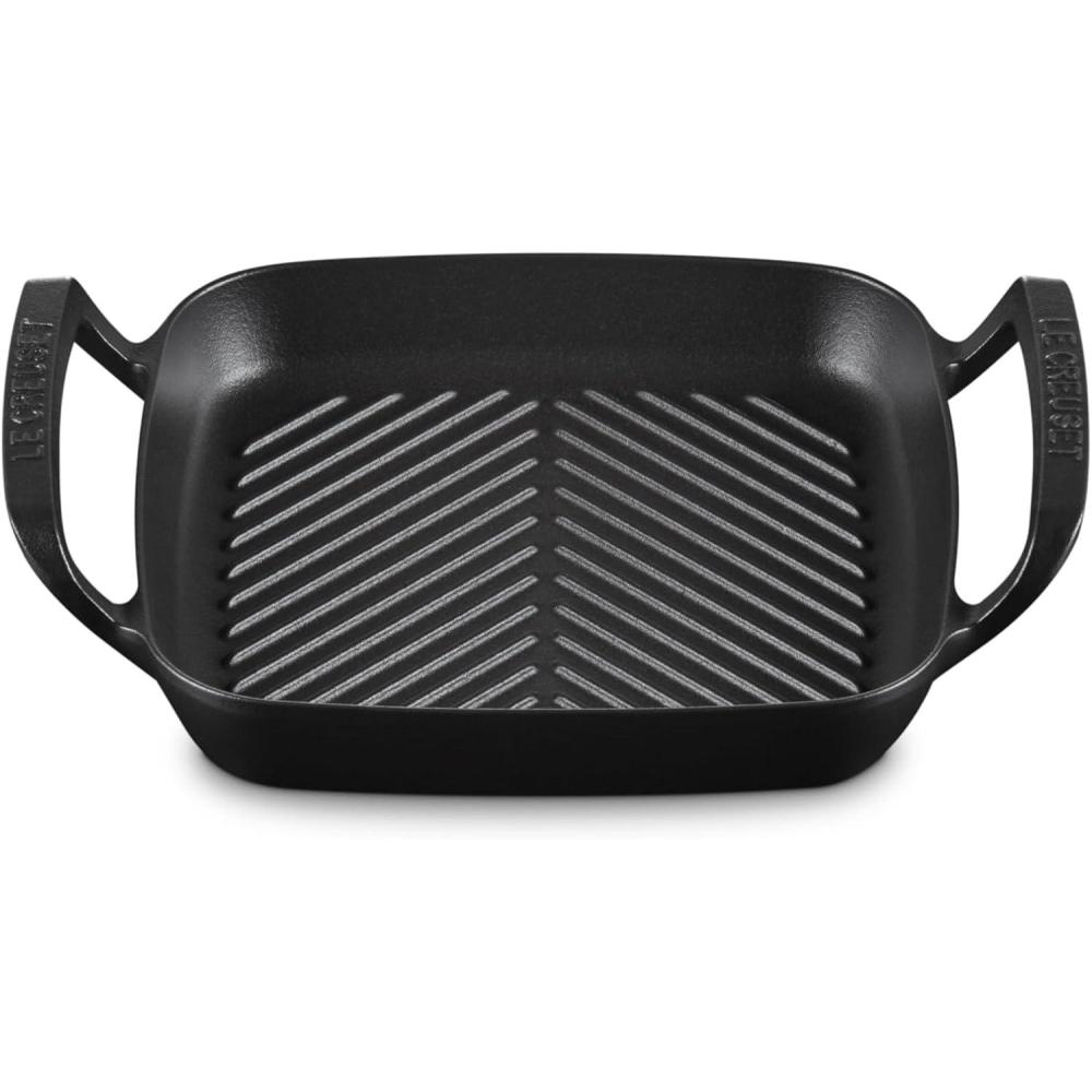 Le Creuset Alpine Outdoor Collection Enameled Cast Iron Square Grill Basket, 12″(Square Grill)