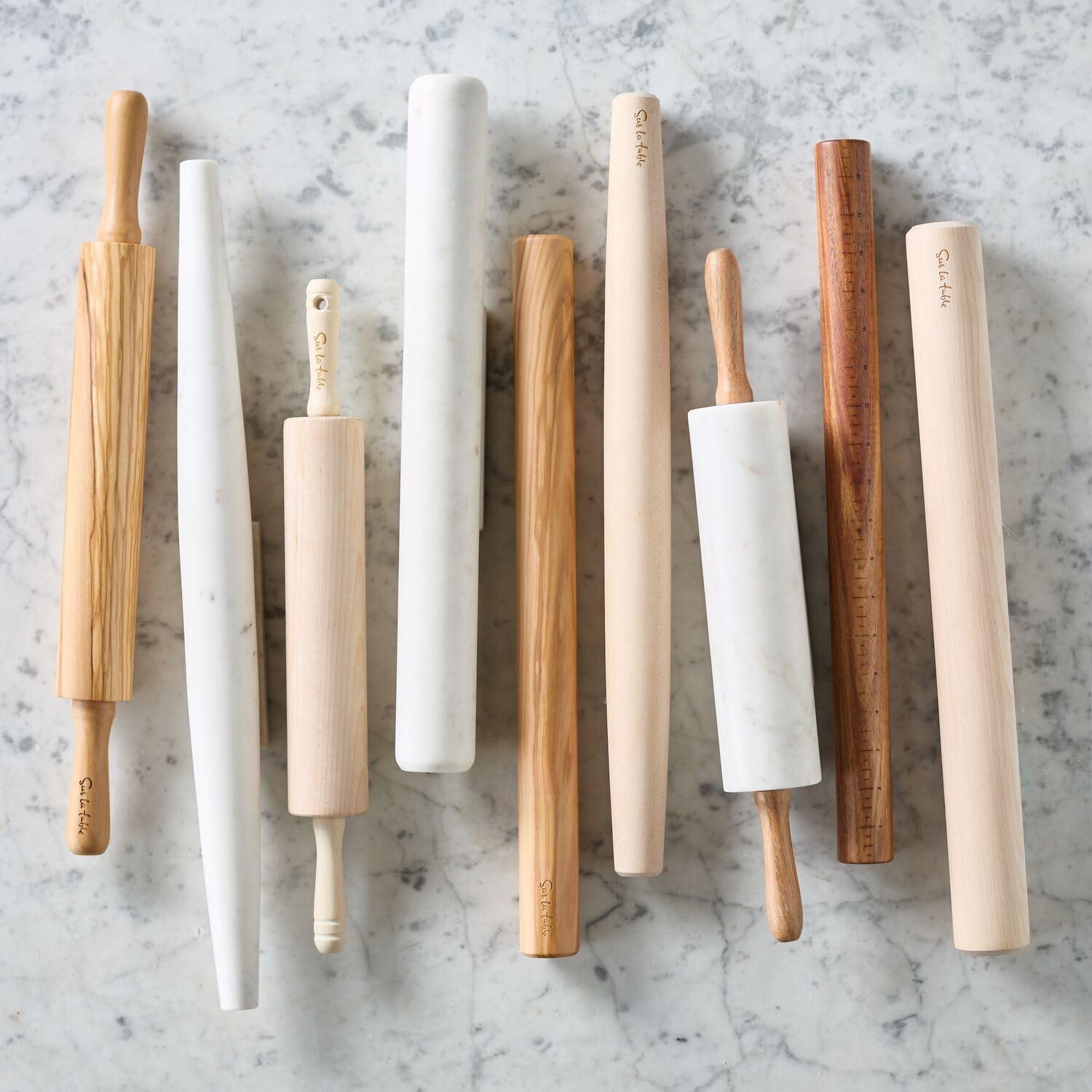Sur La Table Acacia Wood Rolling Pin – 19″ with Measurement Markings for Dough, Pastry & Candy Crushing - view 2