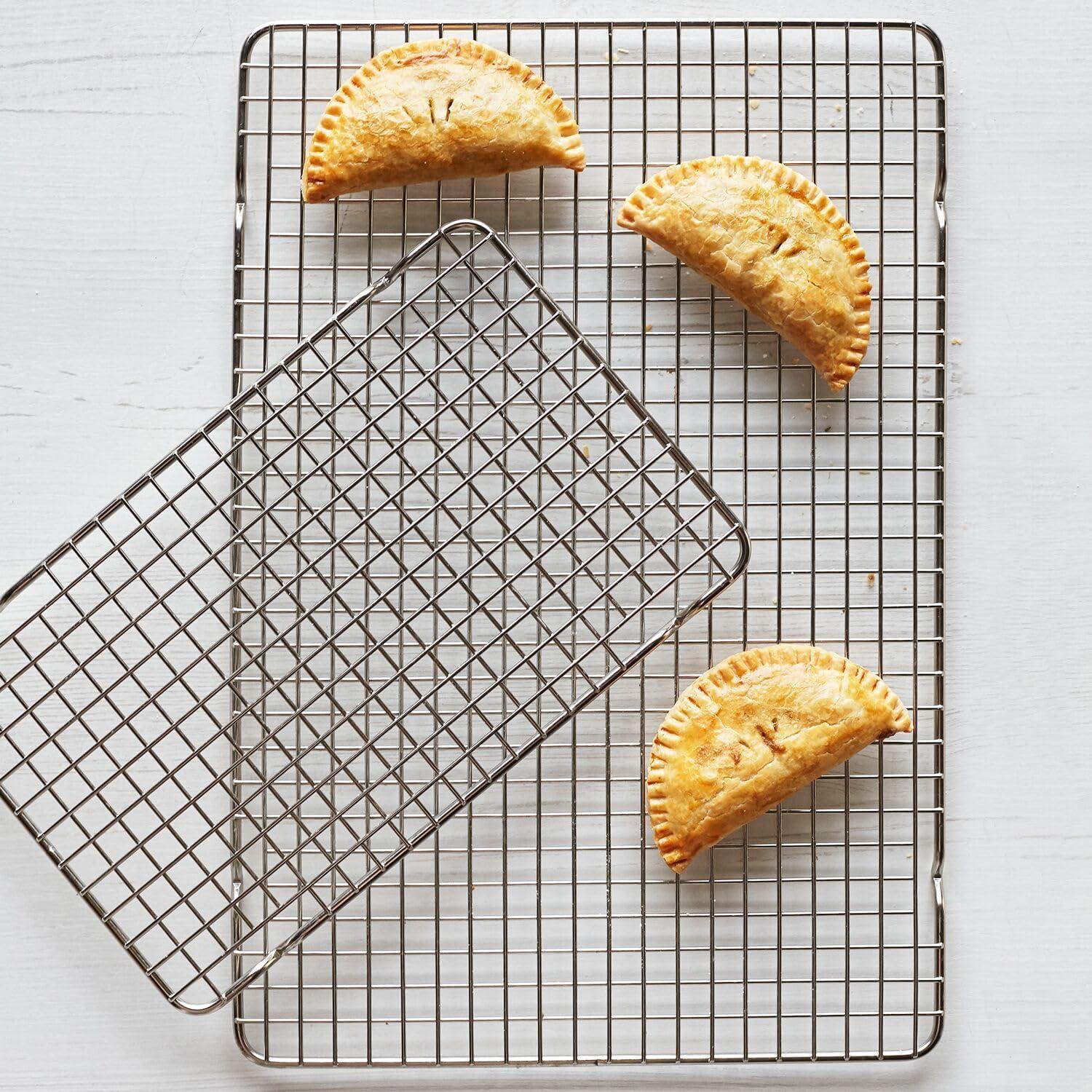 Sur La Table 12″ x 17″ Stainless Steel Cooling Rack – Fits Quarter- and Half-Sheet Pans for Baking, Resting & More(Silver) - view 3
