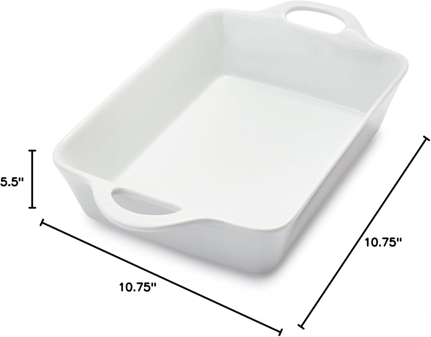 Sur La Table 3 Qt Porcelain Baking Dish – Rectangular Casserole Baker for Pasta, Roasted Veggies & Desserts, Classic White Glaze, Oven to Table, Nesting Bakeware, Dishwasher - view 7