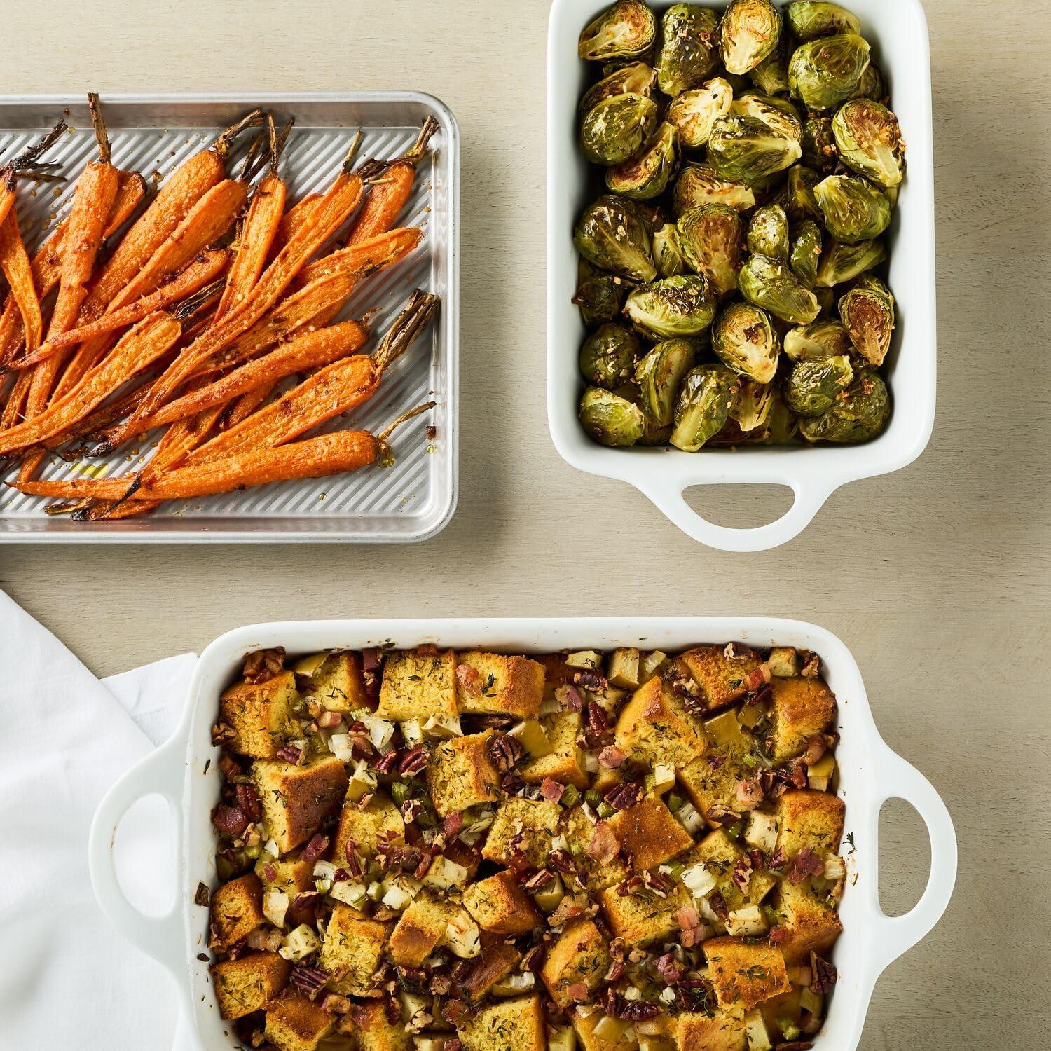Sur La Table 4 Qt Porcelain Baking Dish – Rectangular Casserole Baker for Pasta, Roasted Veggies & Desserts, Classic White Glaze, Oven to Table, Nesting Bakeware, Dishwasher - view 2