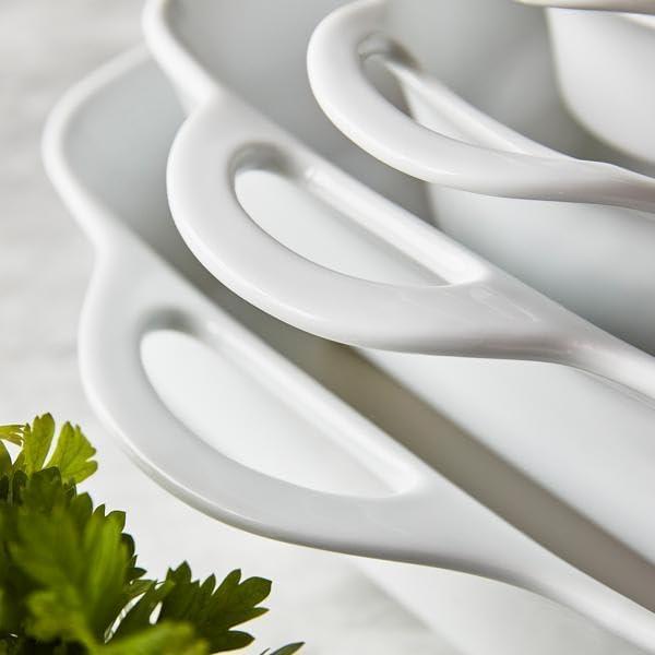 Sur La Table 4 Qt Porcelain Baking Dish – Rectangular Casserole Baker for Pasta, Roasted Veggies & Desserts, Classic White Glaze, Oven to Table, Nesting Bakeware, Dishwasher - view 6