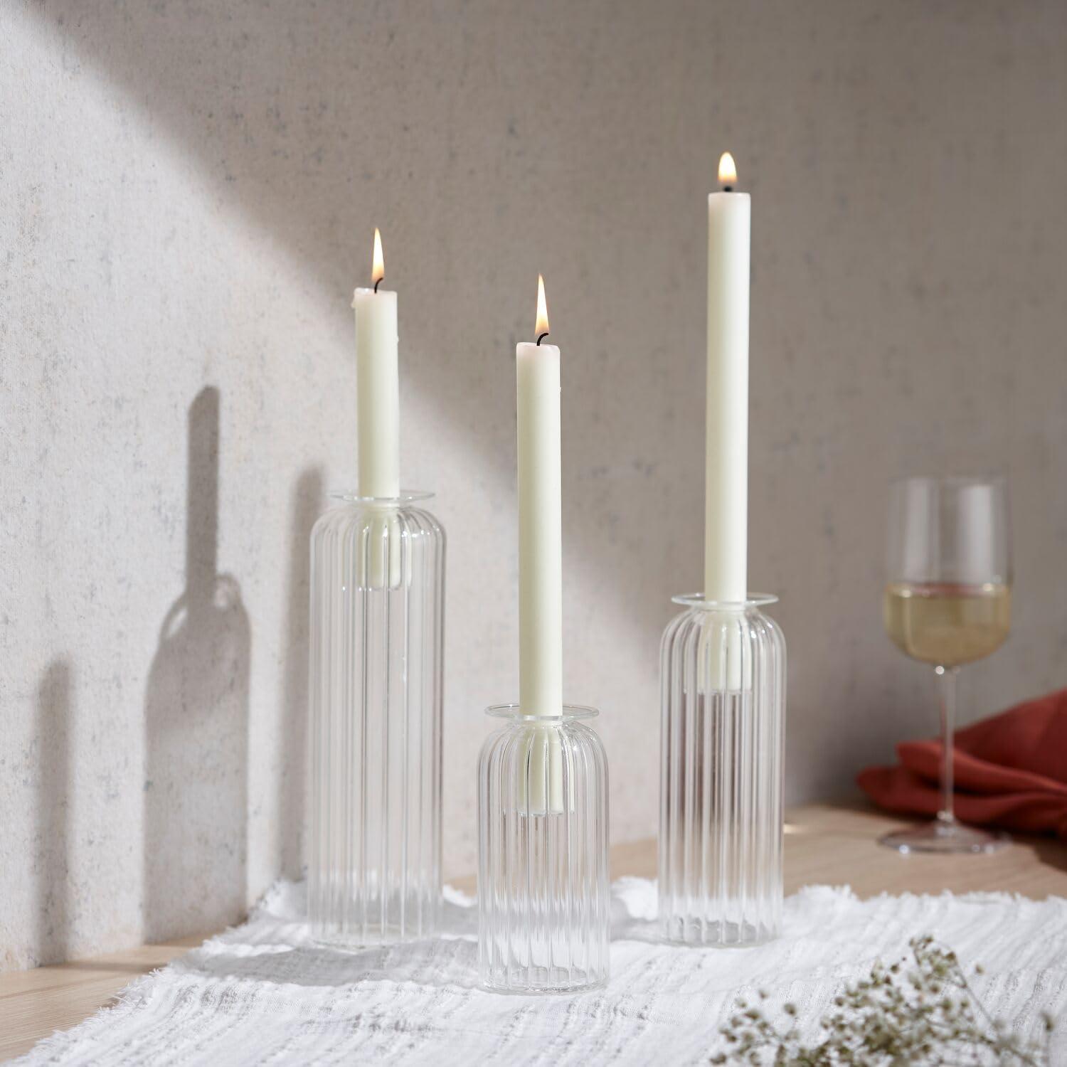 Sur La Table Bud Vase Taper Candle Holder, Clear - view 4