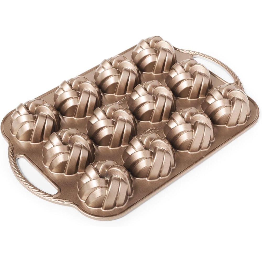 Nordic Ware 75th Anniversary Braided Cakelet Pan, Toffee