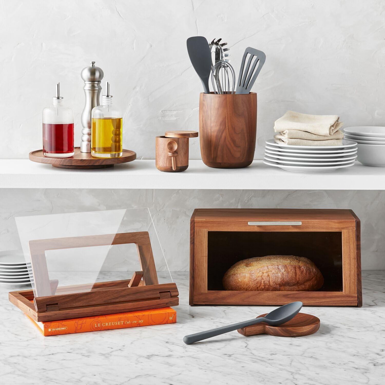 Sur La Table American Black Walnut Salt Keeper – Stylish Countertop Storage for Everyday Cooking - view 2