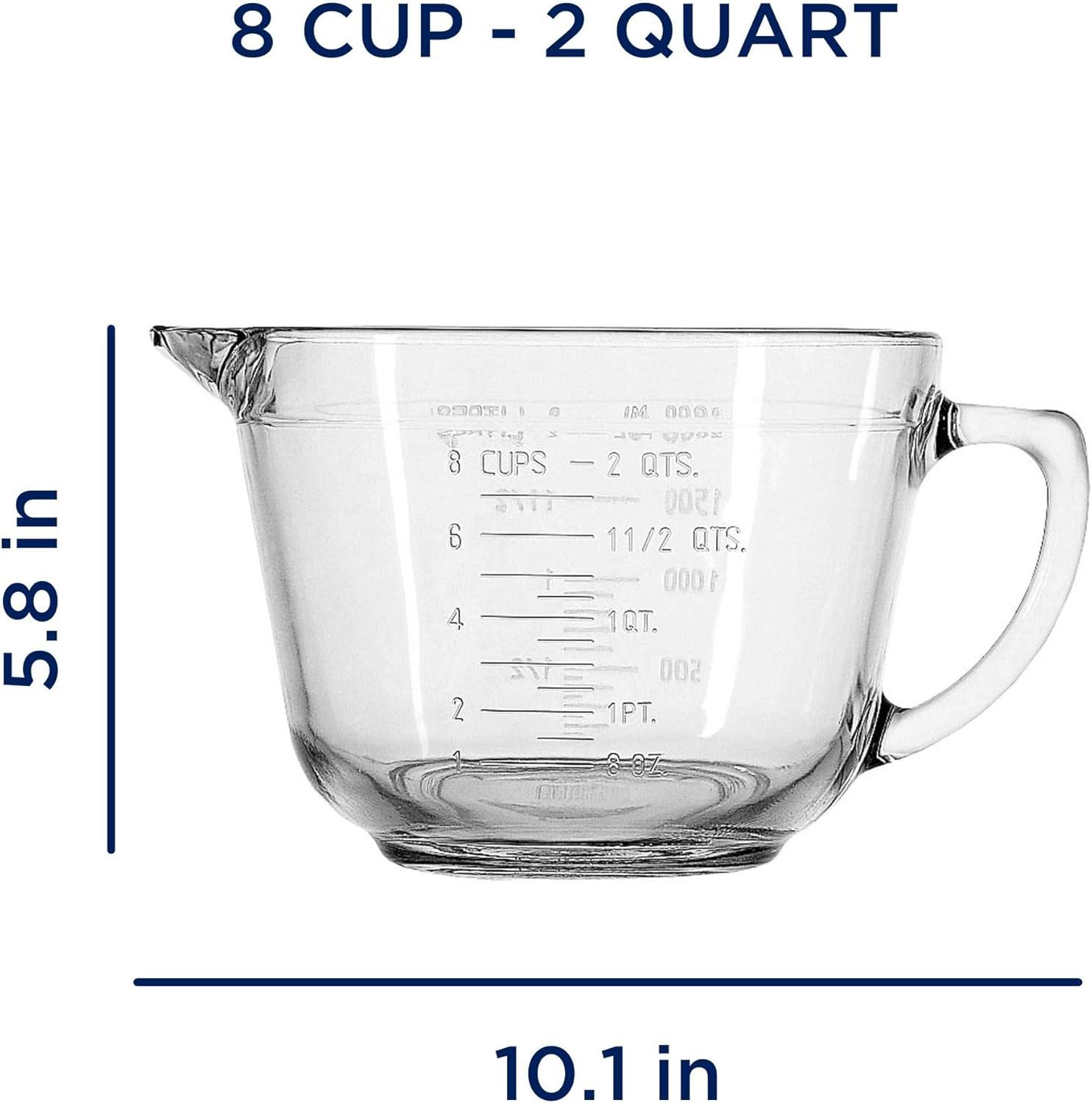 Anchor Hocking Batter Bowl, 2 Quart Glass Mixing Bowl with Red Lid(Clear) - view 3