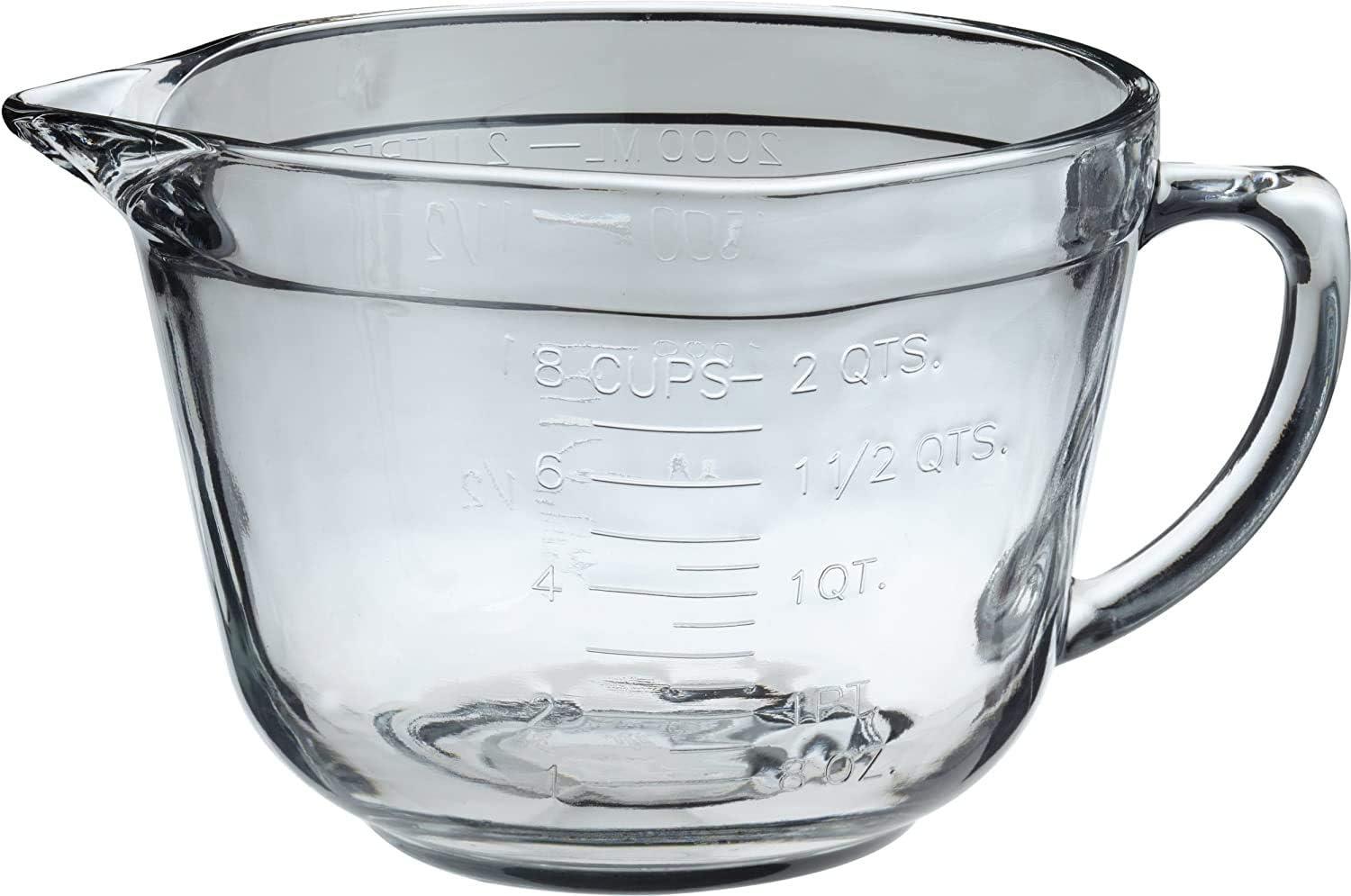 Anchor Hocking Batter Bowl, 2 Quart Glass Mixing Bowl with Red Lid(Clear) - view 4
