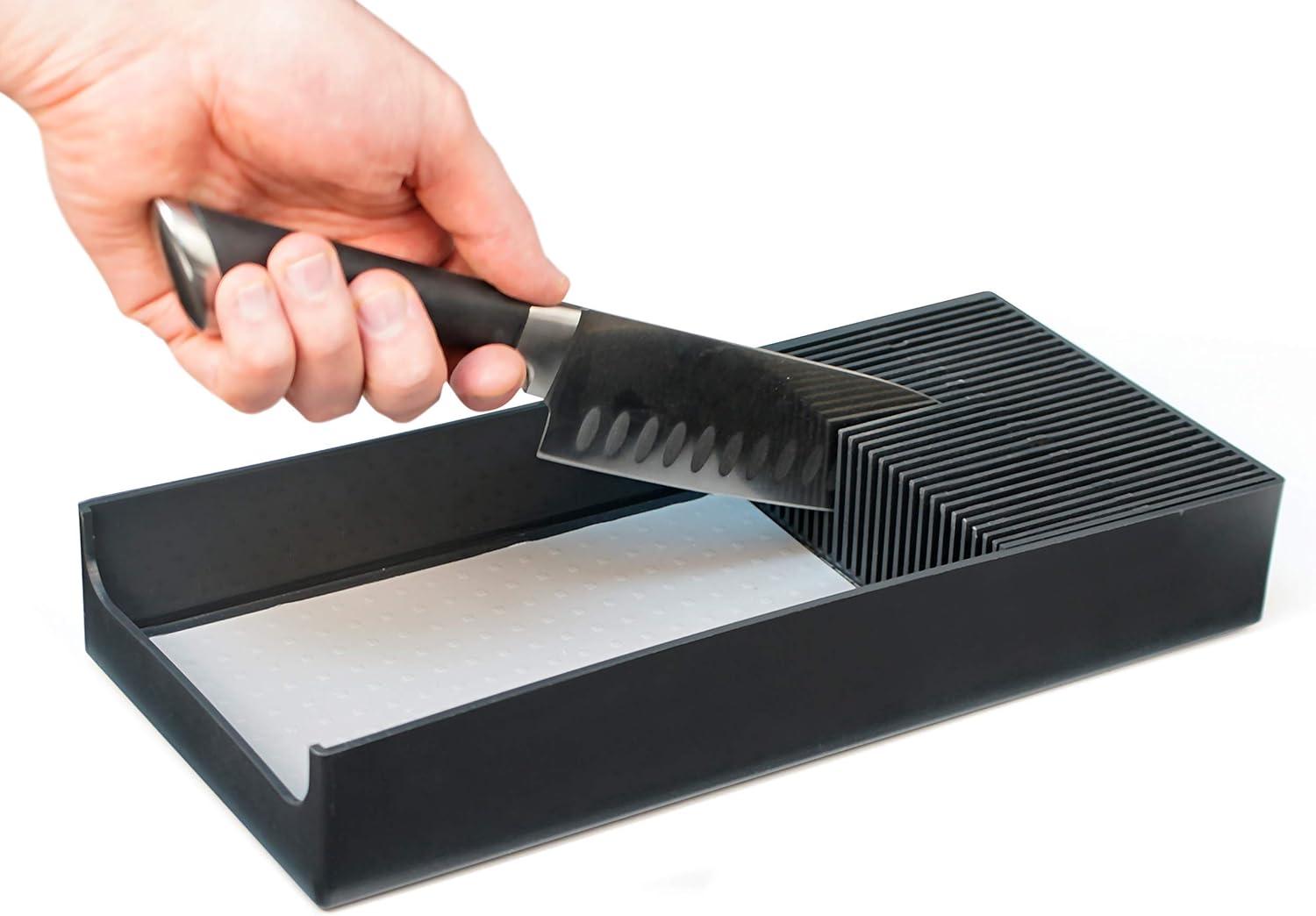 KNIFEdock Plastic Knife Drawer Organizer – BPA-Free In-Drawer Knife Block Insert for Kitchen Knives – Space-Saving Knife Storage with Easy Access and Organization(Plastic) - view 4