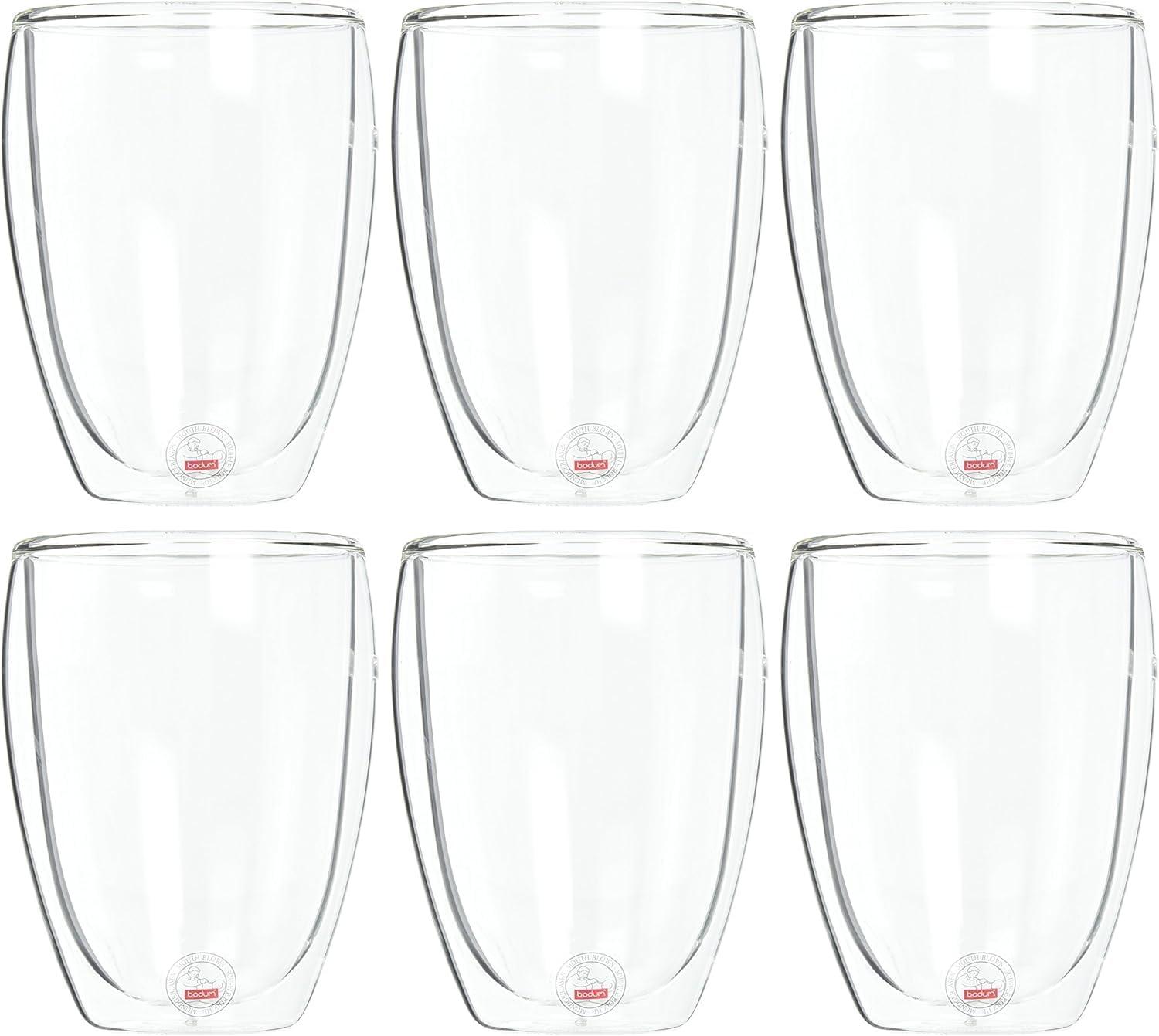 Bodum 8oz Pavina Double Wall Glasses, High Heat Borosilicate Glass, Set of 2, Clear(Set of 6) - view 7