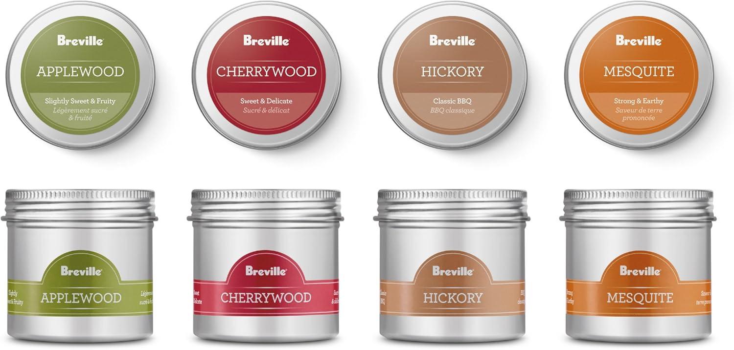 Breville Commercial BSM600AWC0NUC1 Classic Smokehouse Wood Chip Kit for Smoking Gun Pro CSM700, 4 Piece, Hickory, Mesquite, Applewood, and Cherrywood(4 Piece) - view 3