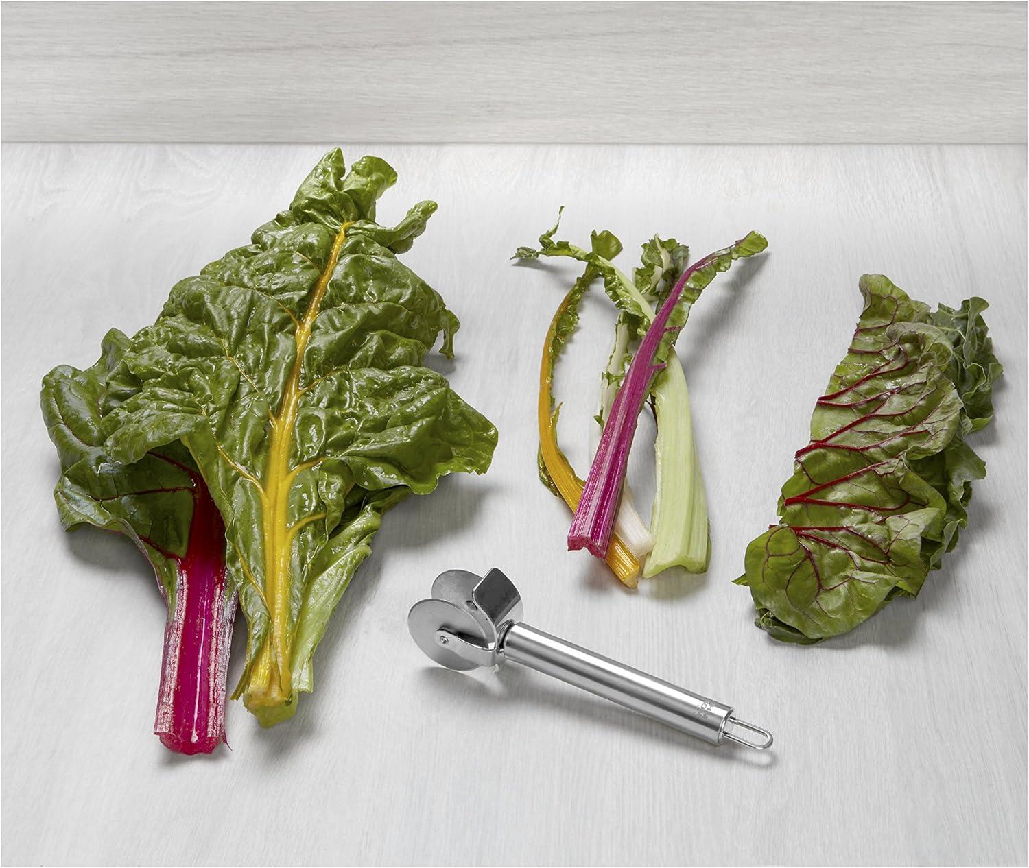 Kuhn Rikon Julienne Peeler with Blade Protector, Stainless Steel Handle(Leafy Greens Zipper) - view 3