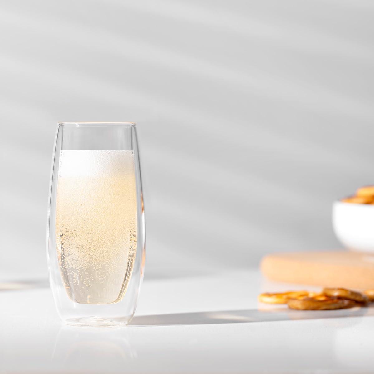 Bodum Skal Chardonnay Glass, Double Wall, High-Heat Borosilicate Glass, Set of 2(Clear) - view 2
