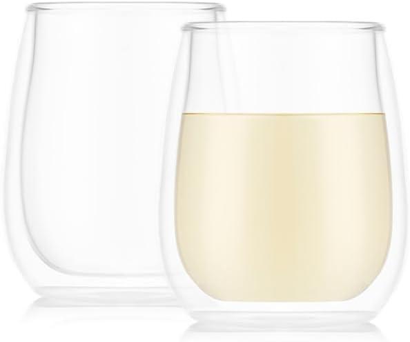 Bodum Skal Chardonnay Glass, Double Wall, High-Heat Borosilicate Glass, Set of 2(Clear) - view 4