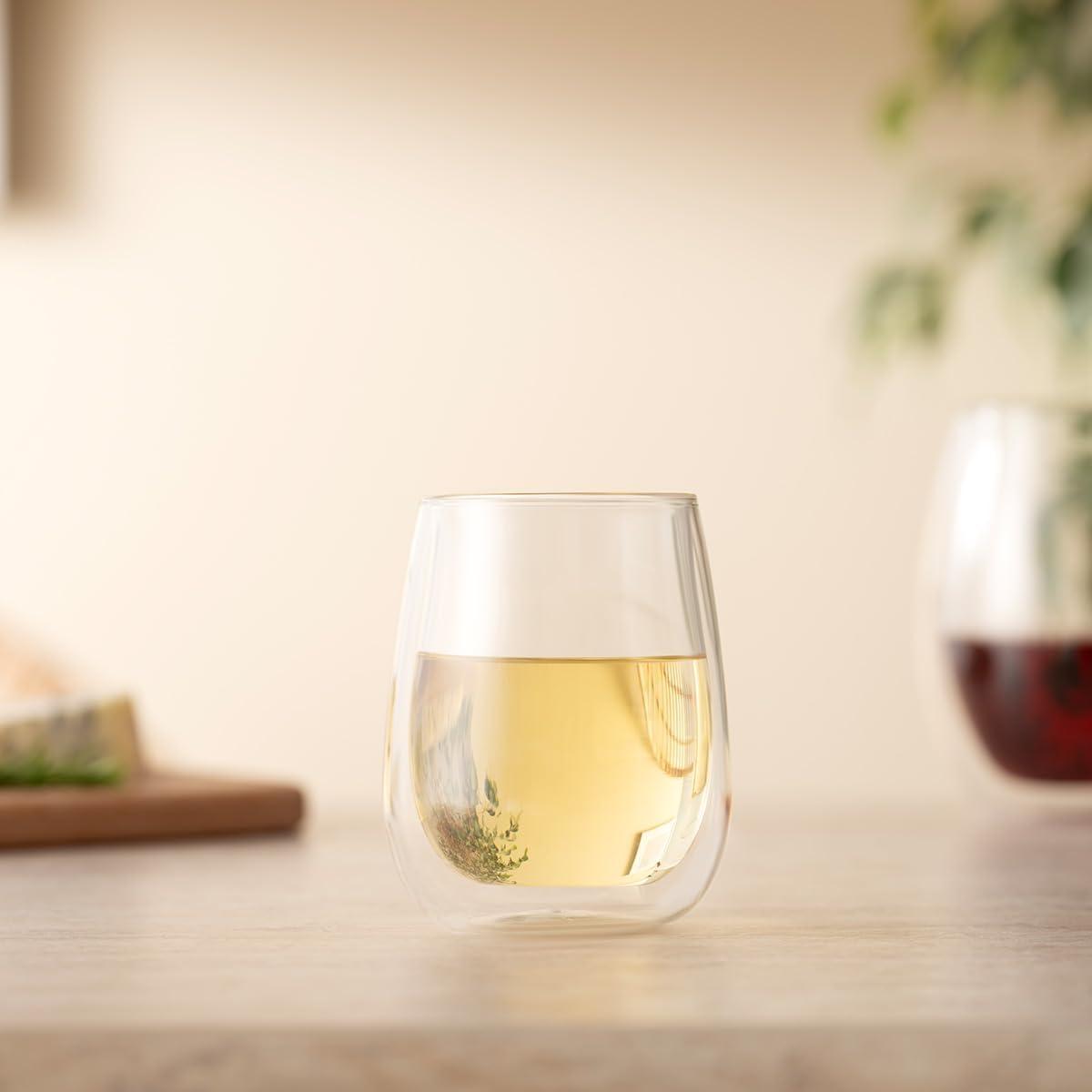 Bodum Skal Chardonnay Glass, Double Wall, High-Heat Borosilicate Glass, Set of 2(Clear) - view 6