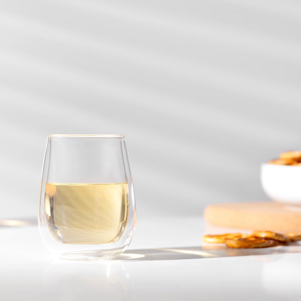 Bodum Skal Chardonnay Glass, Double Wall, High-Heat Borosilicate Glass, Set of 2(Clear) - view 7