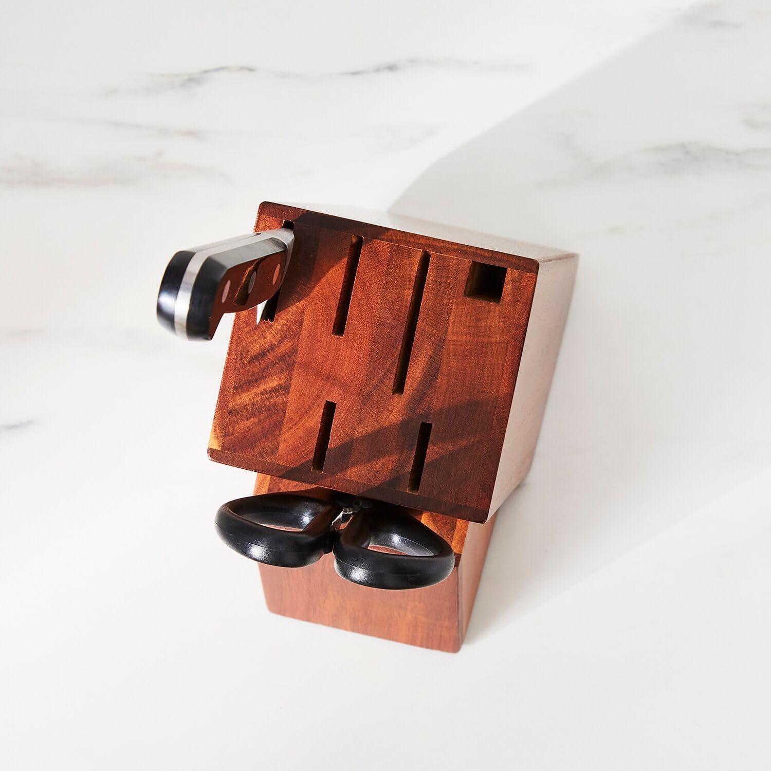 Sur La Table Classic 7-Slot Knife Block, Brown - view 2