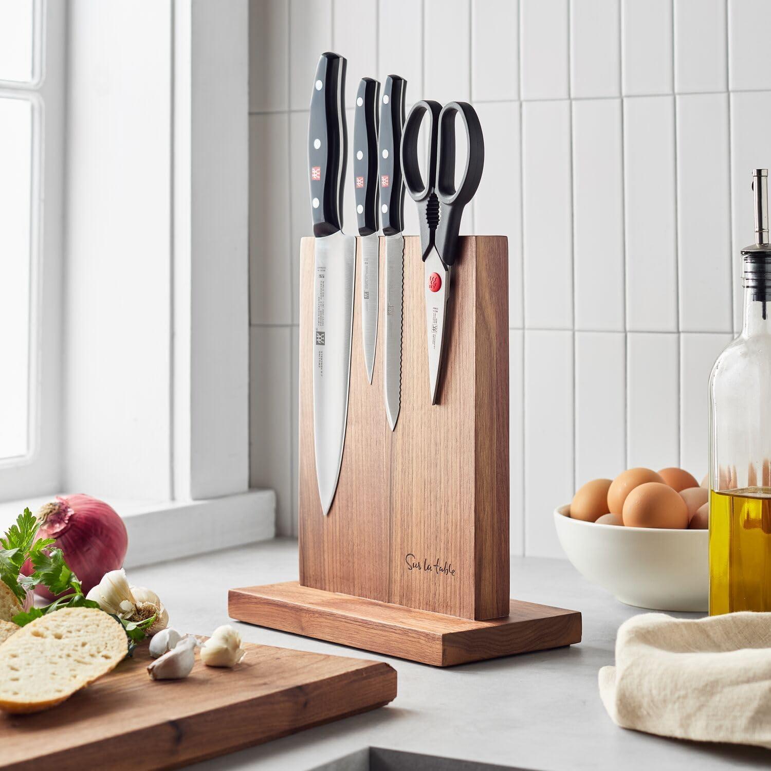 Sur La Table Magnetic Easel Knife Block, Walnut - view 3